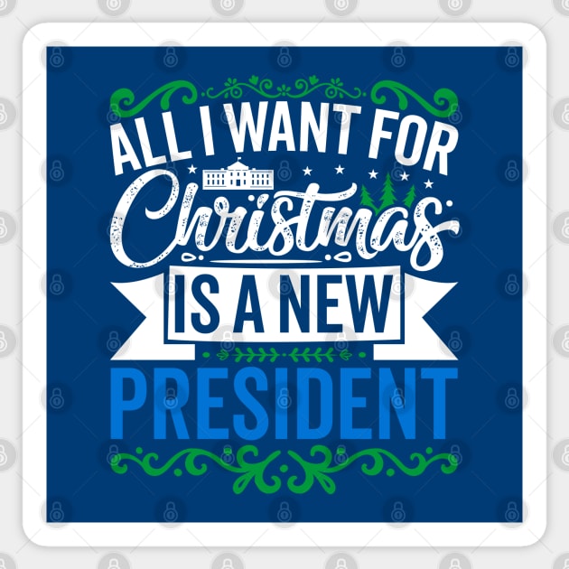 New President Blue Sticker by machmigo